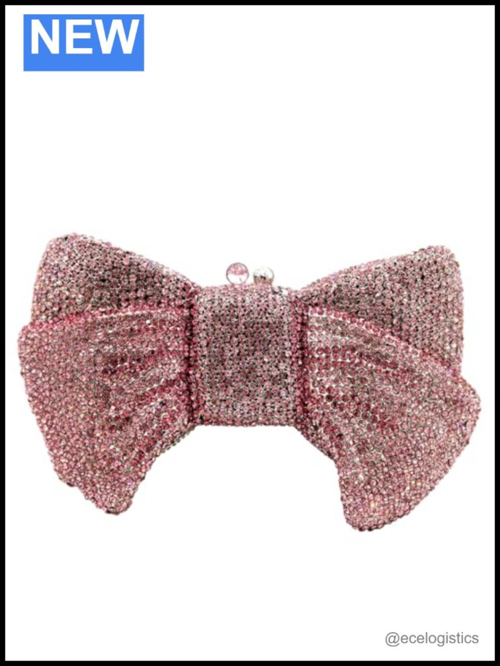 Crystal Rhinestone Bow Clutch Evening Bag Women Sparkly Prom Purse Handmade